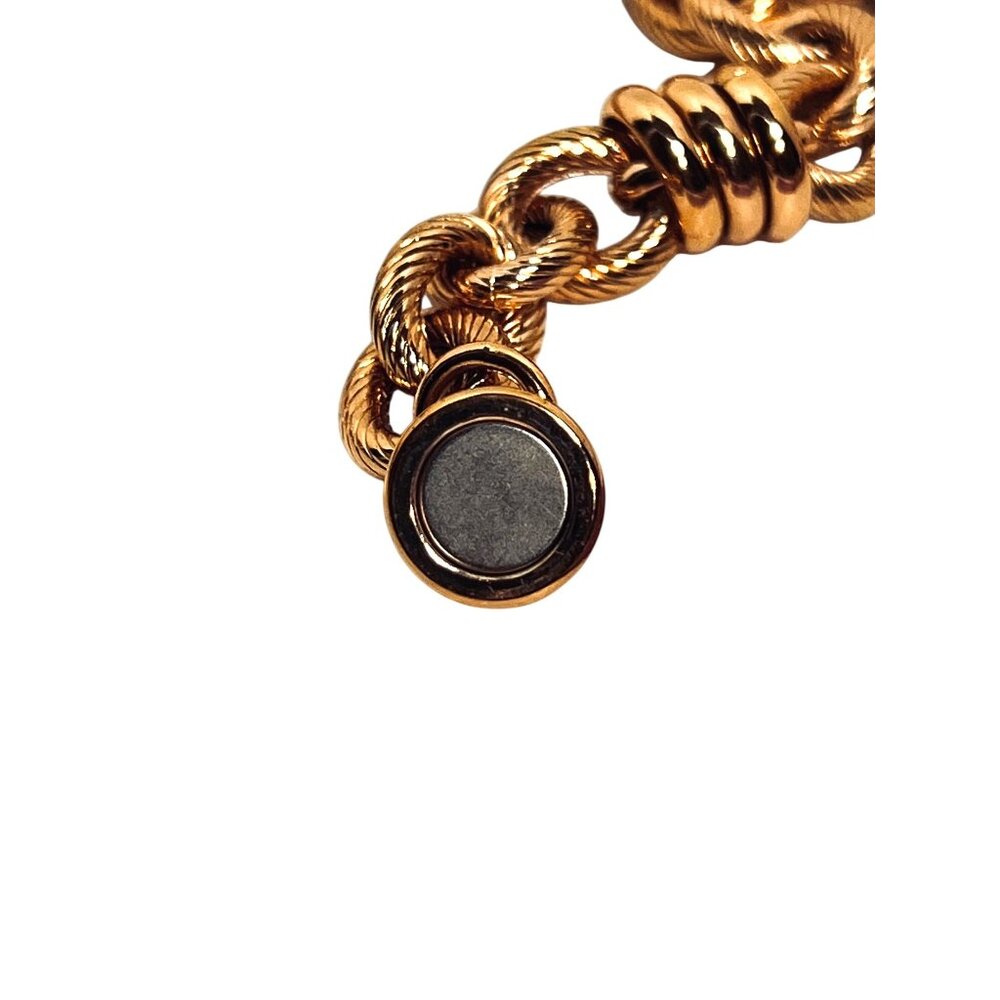 Bronzo Italia 20" Chunky Textured Status Link Necklace (6288) - Picture 6 of 8